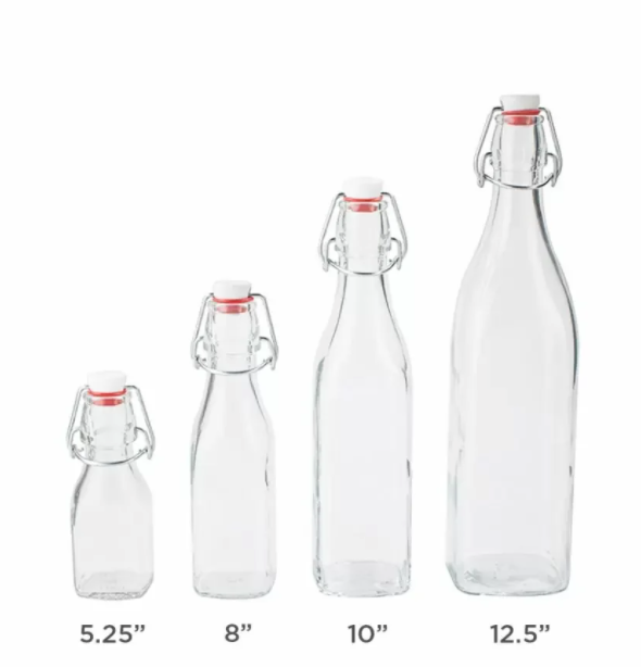 Promotional Durable Clear Glass Bottles with Flip-Top Lid (20 Oz.)