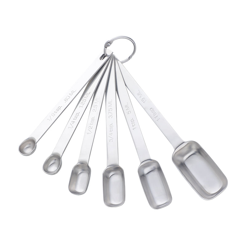 Measuring Spoons - Narrow Stainless Steel Set of 6 (Retail) – VanillaPura